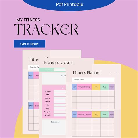 Fitness Planner Printable Pdf Printable Planner Wellness Pdf A4 A5 And