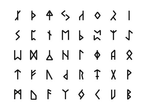 Hiéroglyphes runiques Ancien alphabet celtique nordique avec des runes