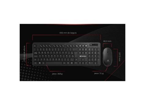 Kit Teclado e Mouse Sem Fio K W20 C3 Tech o Melhor Preço é no Zoom