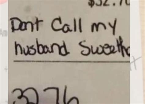 Dont Call My Husband Sweetheart Wife Leaves Note Refuses To Tip