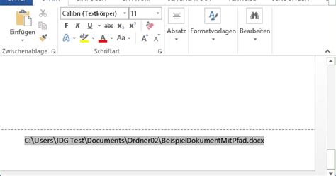 Word Pfad in der Fusszeile einfügen pctipp ch