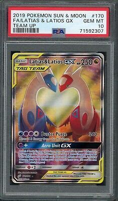 Pokemon PSA 10 Gem Mint Team Up Alt Art Latias Latios GX 170 181 EBay