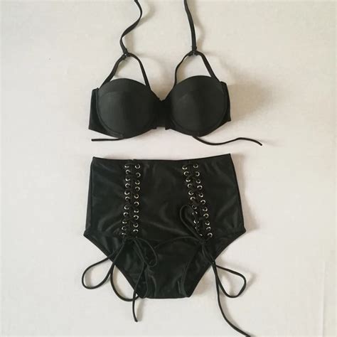 2018 New Sexy Push Up High Waist Bikini Set Brazilian String Swimsuits