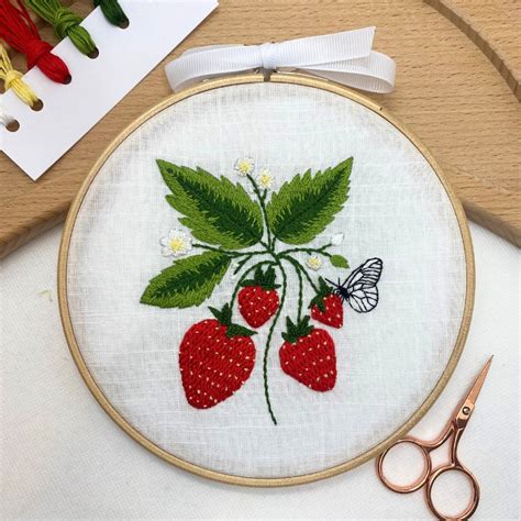 Hand Embroidery Strawberry Designs For Bed Sheets