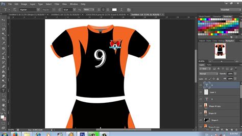 Cara Desain Kaos Olah Raga Dengan Photoshop Youtube