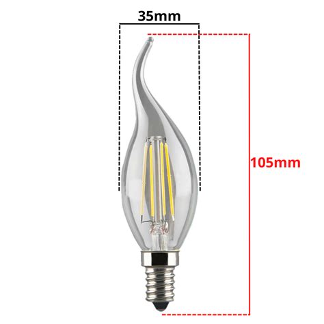 Lâmpada Led Vela Chama Filamento Clear 4w 2700k E14 Avant