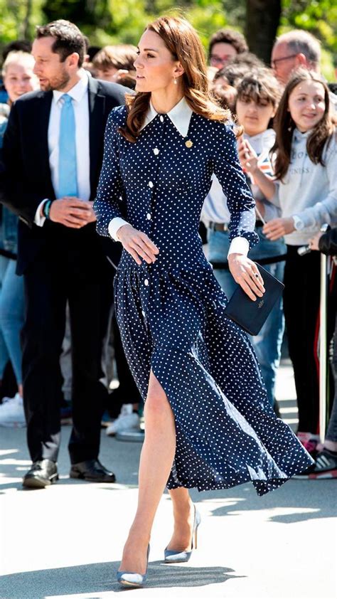 Duchess Kate Middleton S Navy Polka Dot Dress Was Inspired By Princess