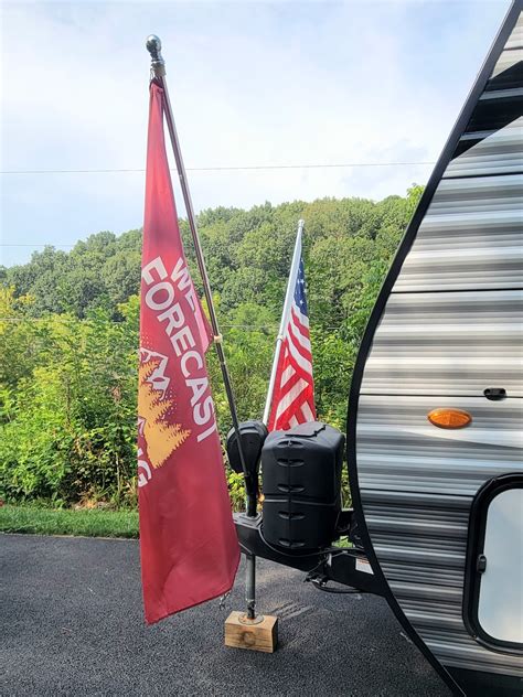 Camper Double Flag Pole Mount Rv Flag Holder Etsy