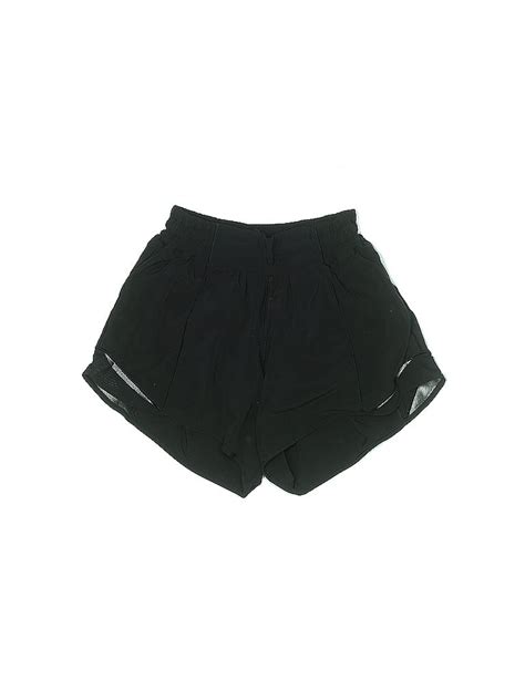 Lululemon Athletica Color Block Solid Black Athletic Shorts Size