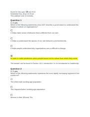 Mgt Week Quiz Docx Score For This Quiz Out Of Submitted