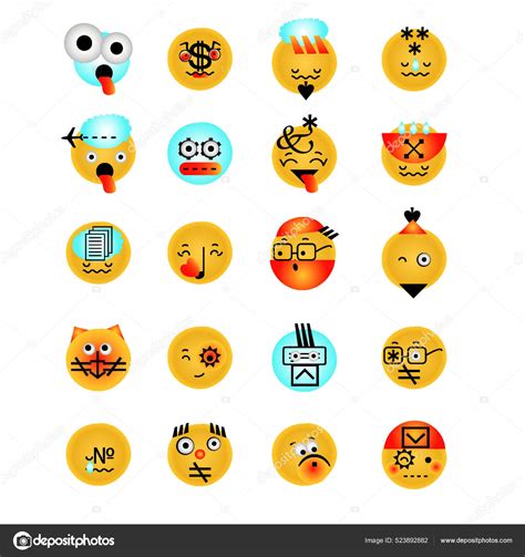 Emoji Vector Conjunto Dise O Icono Comunicaci N Ilustraci N Sonrisa