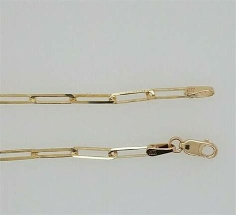 14k Yellow Gold Chunky Paperclip Bracelet Elongated Link Etsy