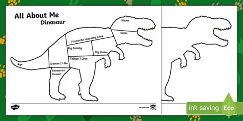 Dinosaur All About Me Writing Frame Teacher Made Twinkl