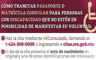 Pasaporte O Matr Cula Consular Para Personas Con Discapacidad