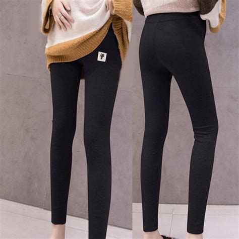 Joau Maternity Fleece Lined Leggings For Women Over The Belly Winter Warm Thick Pregnancy Yoga