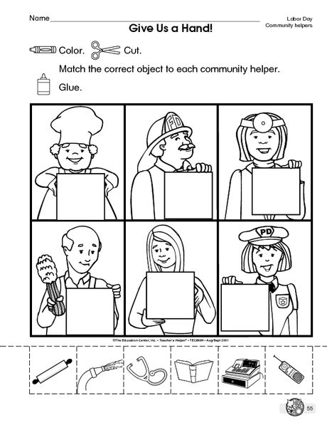 Free Worksheets On Community Helpers For Kindergarten Math Worksheets