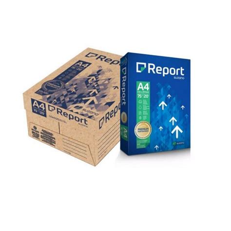 Caixa Papel Sulfite Report Premium A4 75g 10 Resmas De 500 Fls