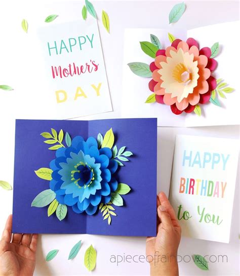 Flower Pop Up Card Template | Template Business Format