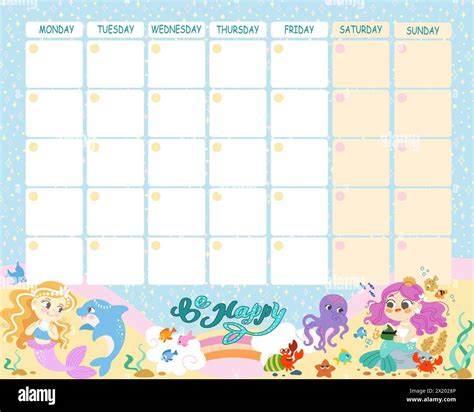 School Timetable Weekly Schedule Vector Template For School Students
