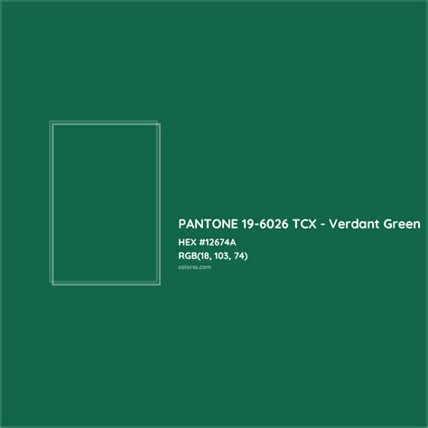 PANTONE 19-6026 TCX - Verdant Green Complementary or Opposite Color Name and Code (#12674A ...