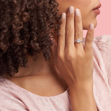 Pandora Anillo cuadrado de la joyería de la chispa del halo cúbico de