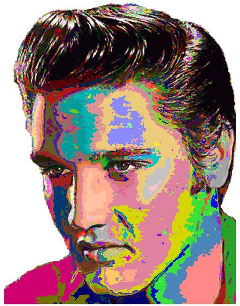 Colorful Elvis Presley Painting By Samuel Majcen Fine Art America