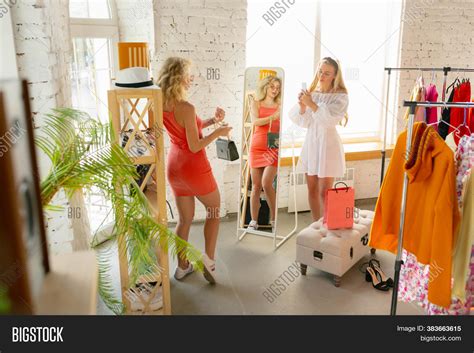 Shopping Friends Wear Image And Photo Free Trial Bigstock