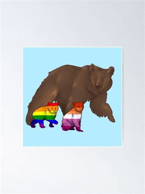 Updated Mama Papa Parent Lgbtq Pride Bear Lesbian And Gay Poster By Floralmonarch Redbubble
