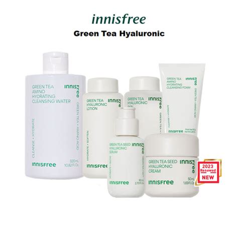 100 Original Innisfree Green Tea Hyaluronic Line New Version 2023