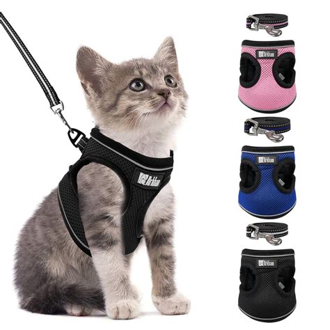 Easy Pet - Howarmer Black Cat Harness and Leash, Adjustable, Soft, and ...