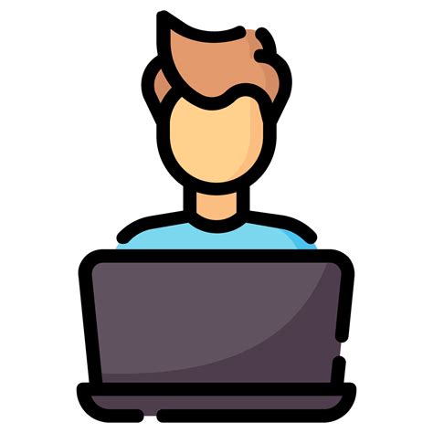 Programmer Avatar Vector Filled Outline Icon Vector Art At