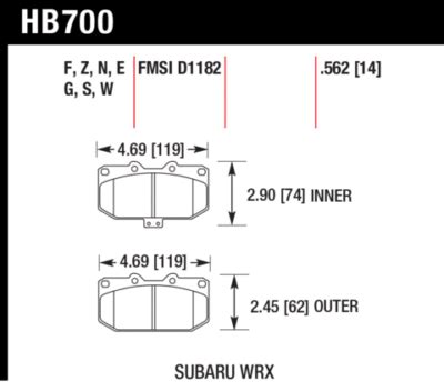 Klocki Hamulcowe Przednie Hawk Performance Ceramic Subaru Impreza Wrx