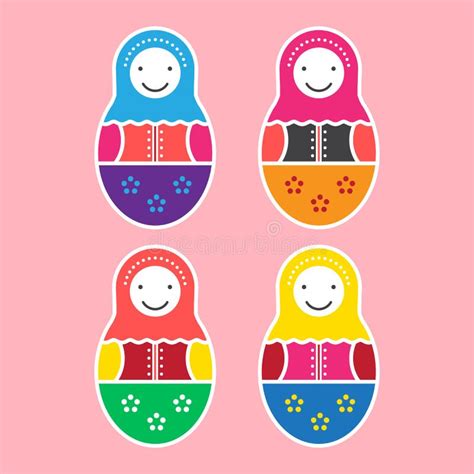 Matryoshka Doll Set of Four Stock Vector - Illustration of doll ...