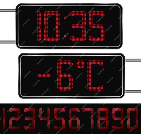 premium vector digital clock  thermometer