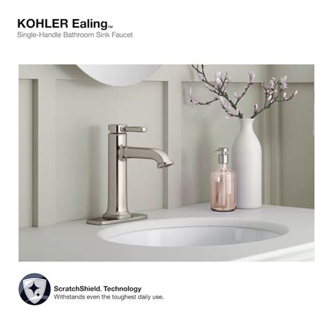 Kohler Ealing Vibrant Brushed Nickel Single Hole 1 Handle Watersense Bathroom Sink Faucet With