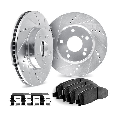 Dynamic Friction Company Rear Brake Rotors Drilled And Slotted Black