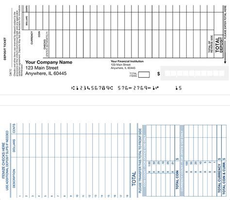 Loose Business Deposit Slips Style 1