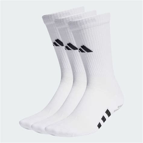 Adidas Performance Cushioned Crew Grip Socks 3 Pairs Pack White