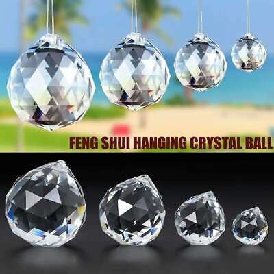 Feng Shui Hanging Crystal Ball Clear Faceted Sphere Sun Catcher Rainbow