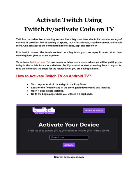 PPT Activate Twitch Using Twitch Tv Activate Code On TV PowerPoint