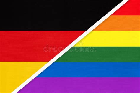 Bandera De La Rep Blica Federal De Alemania Y Bandera Arcoiris De La