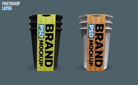 Premium Psd Plastic Cups Mockup