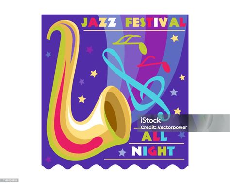 Logo Alat Musik Logo Konser Musik Vektor Festival Jazz Ilustrasi Stok
