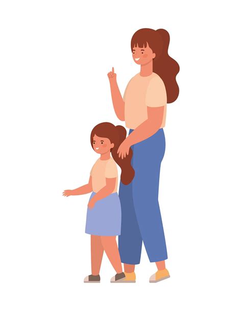 Mother With Daughter Vector Design 1816078 Vector Art At Vecteezy