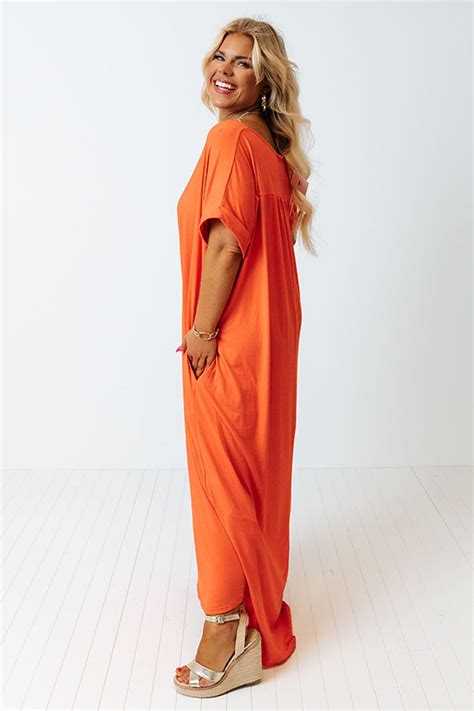 Just My Type T Shirt Maxi In Coral Curves Shopperboard