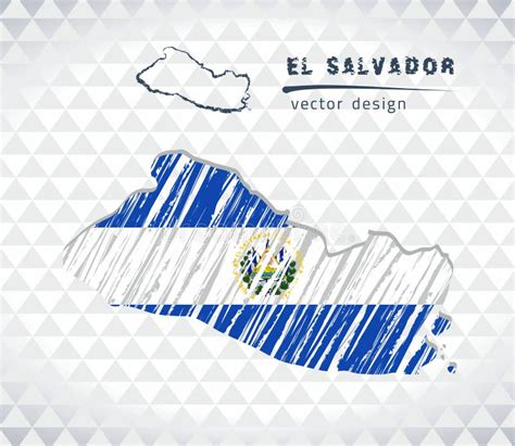 Map Of El Salvador With Hand Drawn Sketch Pen Map Inside Vector