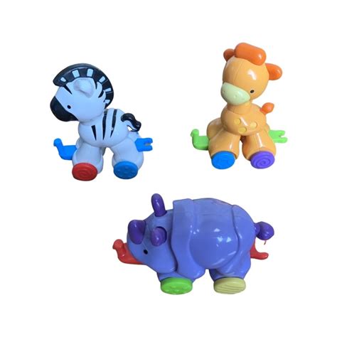 Fisher Price Amazing Animals Press and Go Extra Zebra Giraffe Rhinoceros Set | Dragonfly Whispers