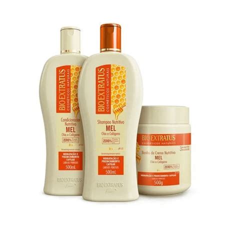 Kit Bio Extratus Mel Shampoo Condicionador Ml Banho De Creme