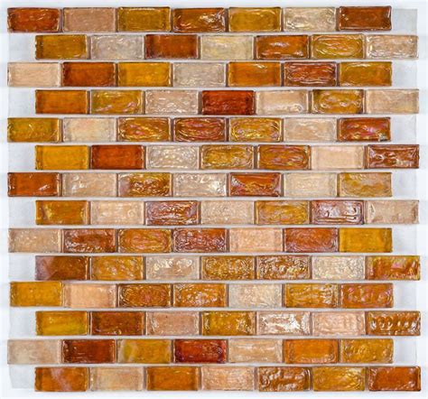 Iridescent Glass Mosaic Tile Amber Blend X Glass Mosaic Tiles