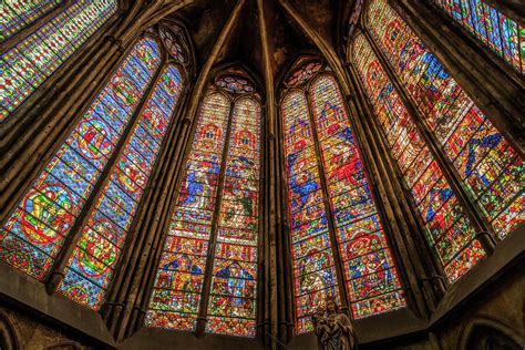 Stained Glass Windows - Metz Cathedral in France Photograph by Elvira Peretsman - Pixels